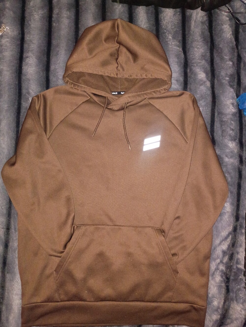 Hurley Brown Pullover Hoodie with Minimal Logo